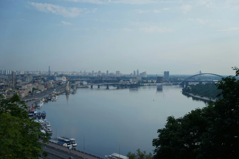 a very nice looking body of water next to a city