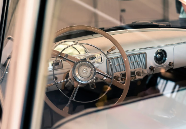 the inside of an old, modern - style car