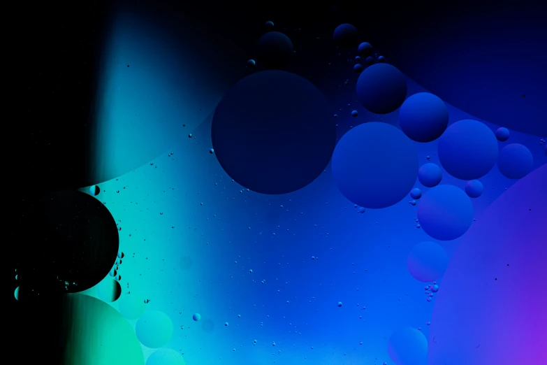 blue and purple with different colors of bubbles