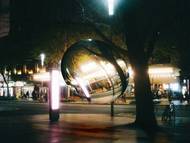 night view of people in outdoor area of city