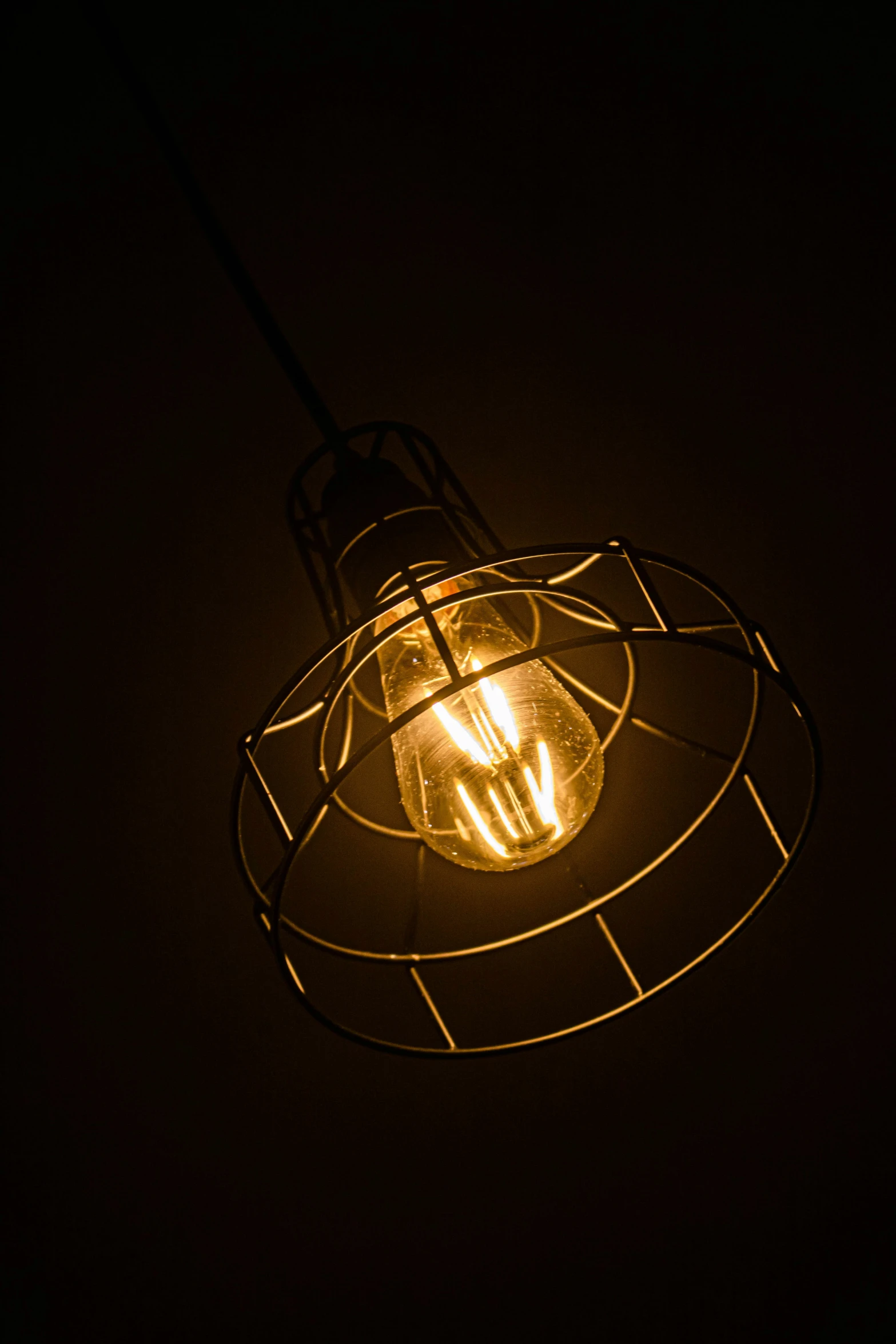 a light bulb that is on in the dark