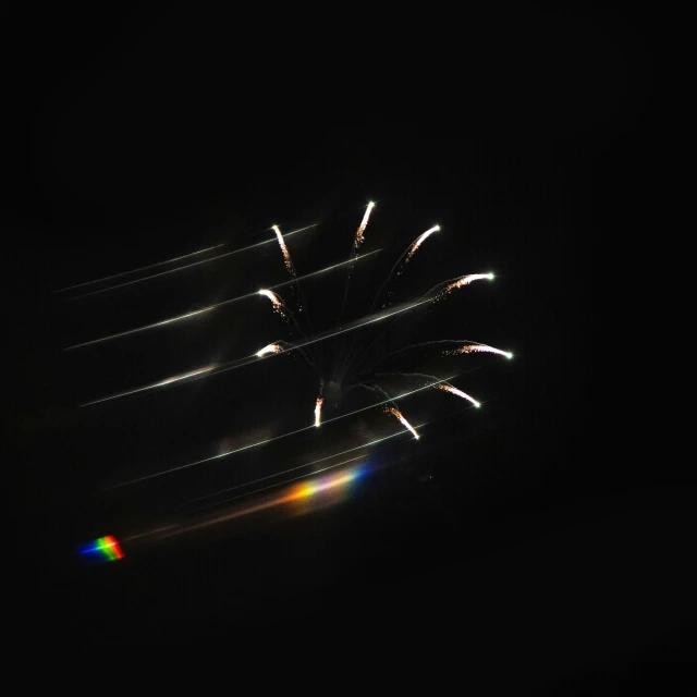 fireworks with colored lighting in the dark, lit up
