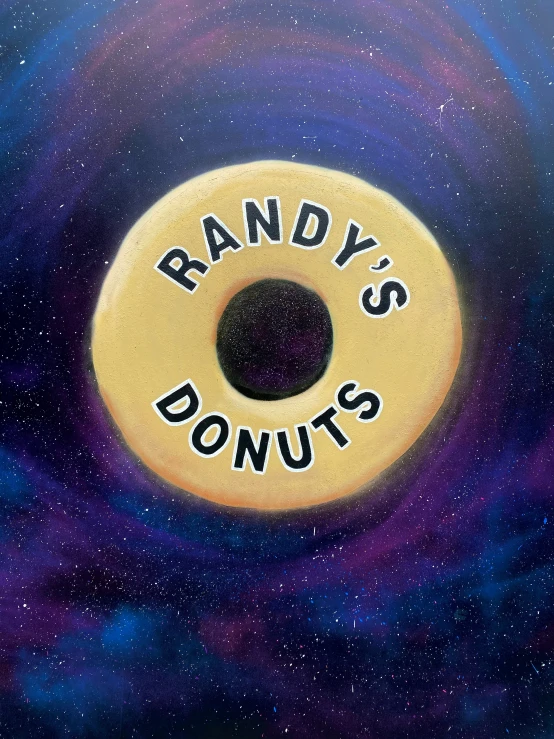 an old fashioned donut with randy's donuts on it