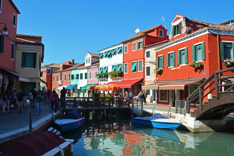 the canals of an old european town are clear