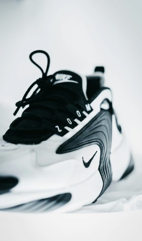 a nike air max up close with white and black accents