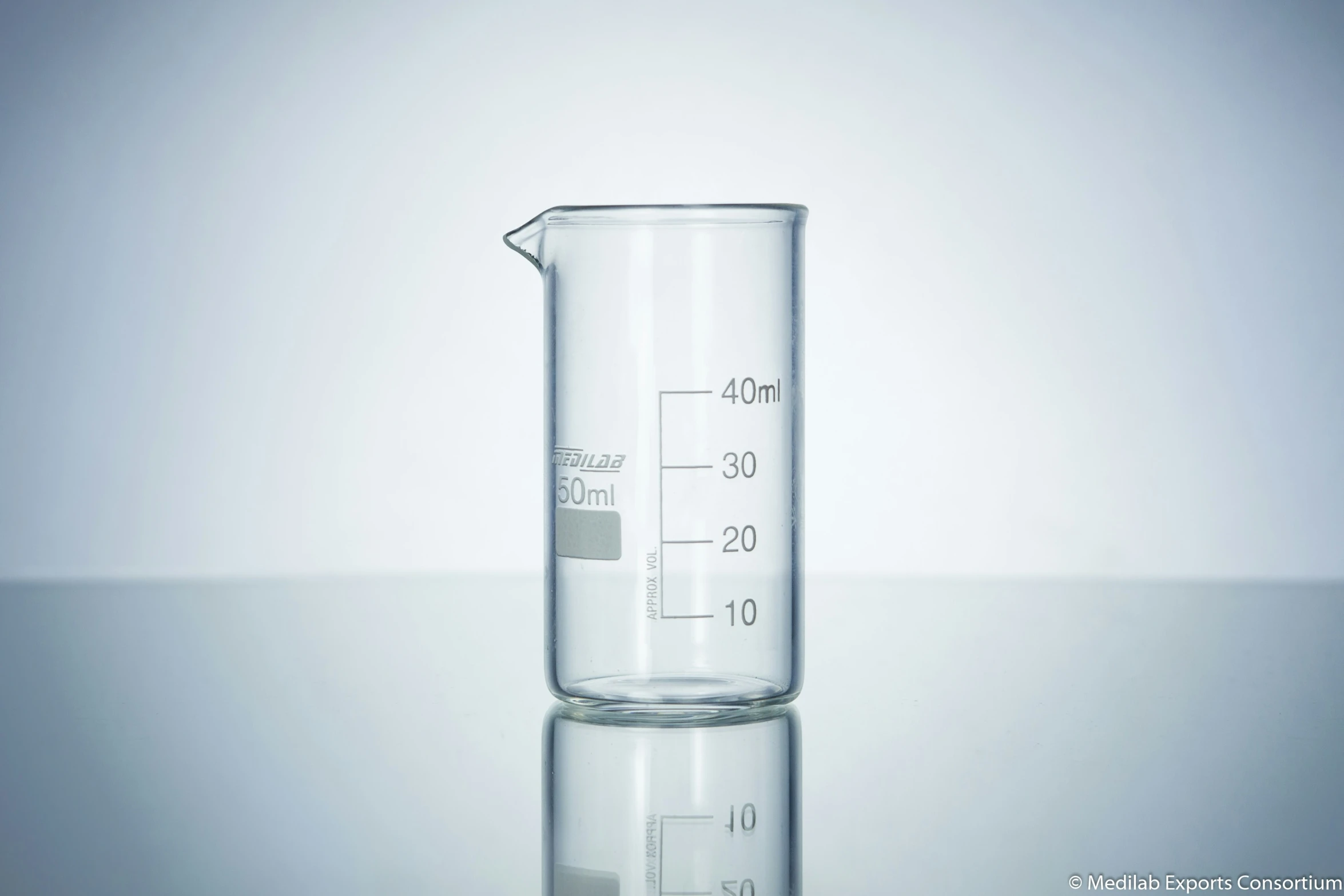 a beaker containing an important liquid with water