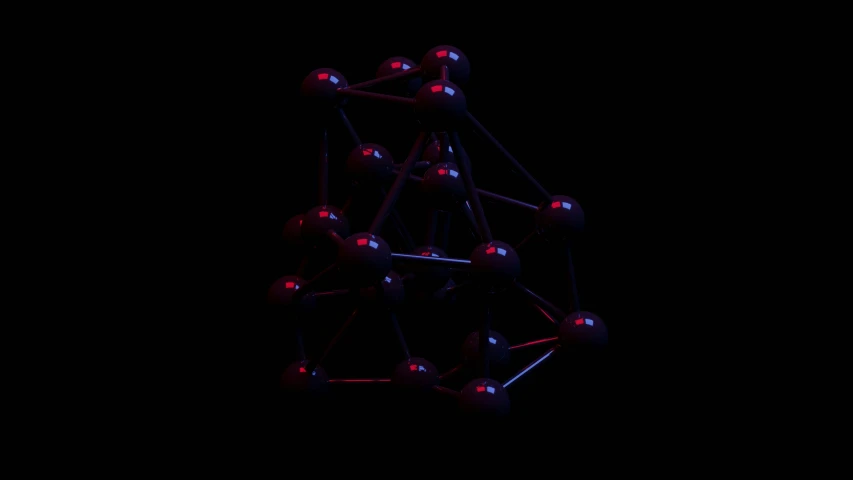 a multi - colored structure on dark black background