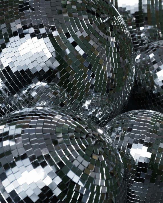 shiny, metallic disco balls in multiple sizes and colors