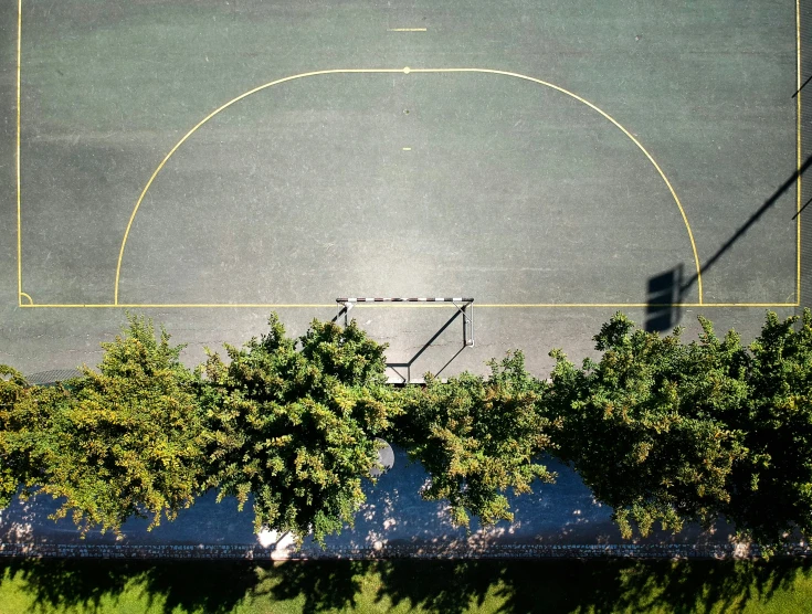 an aerial s of the top of a tennis court