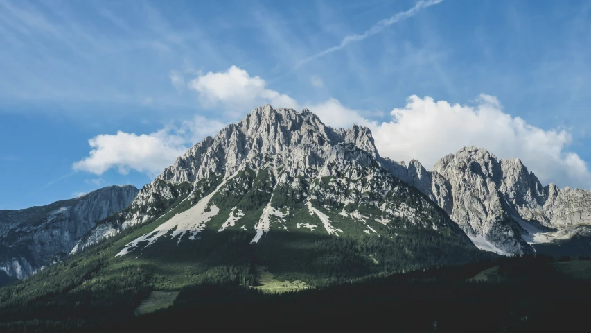 the view from below a mountain is beautifully clear