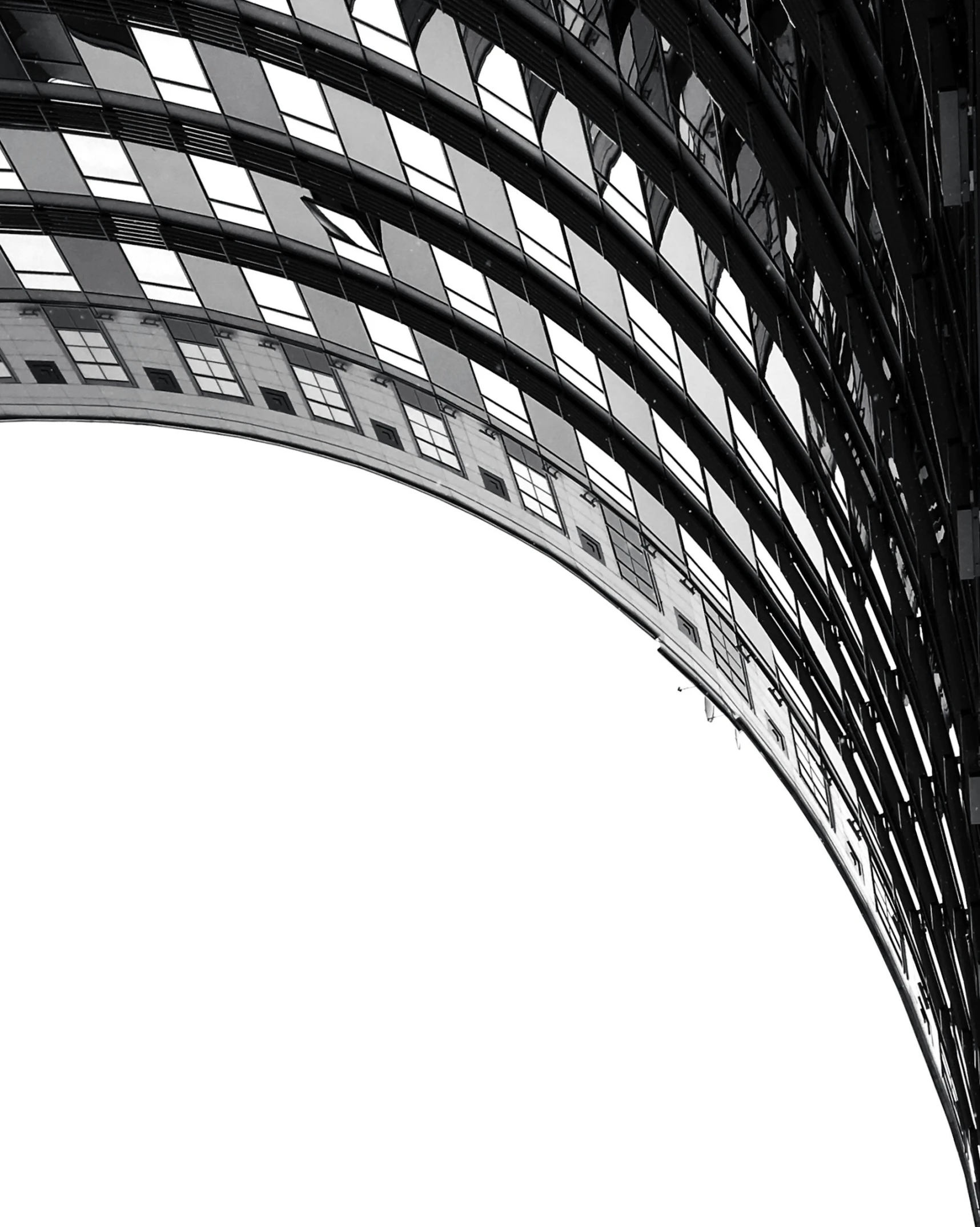 black and white pograph of a tall building