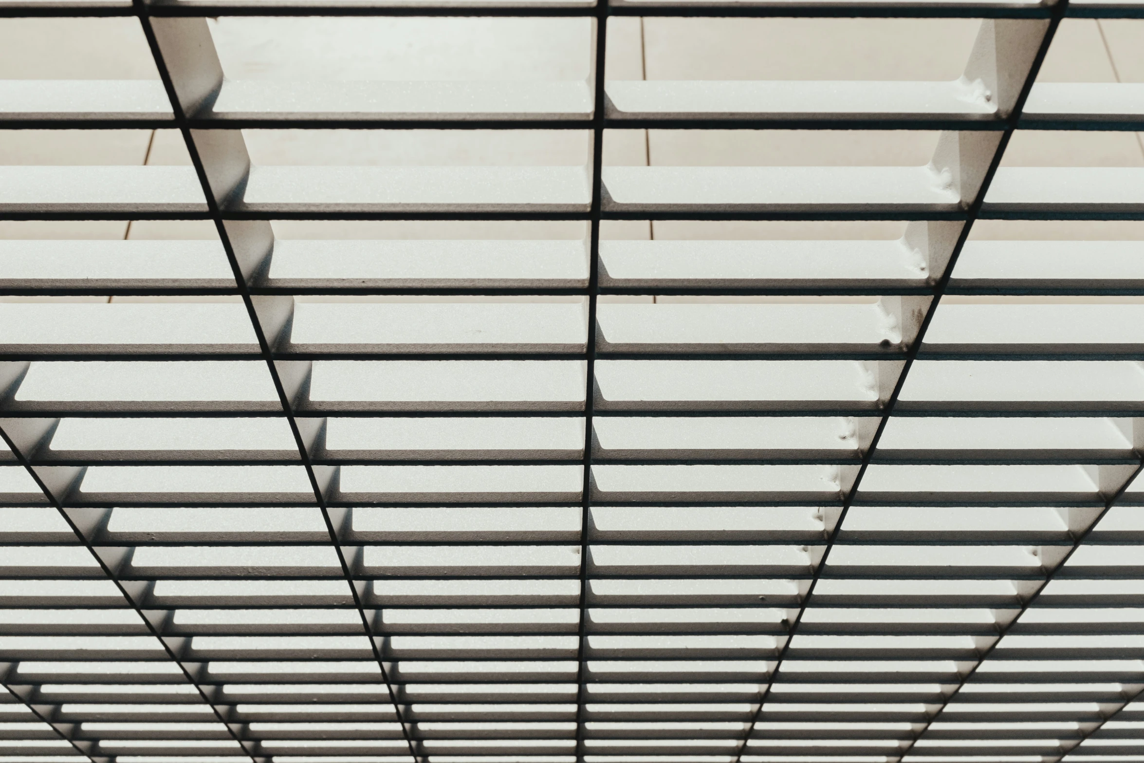 the ceiling of a building has light coming through