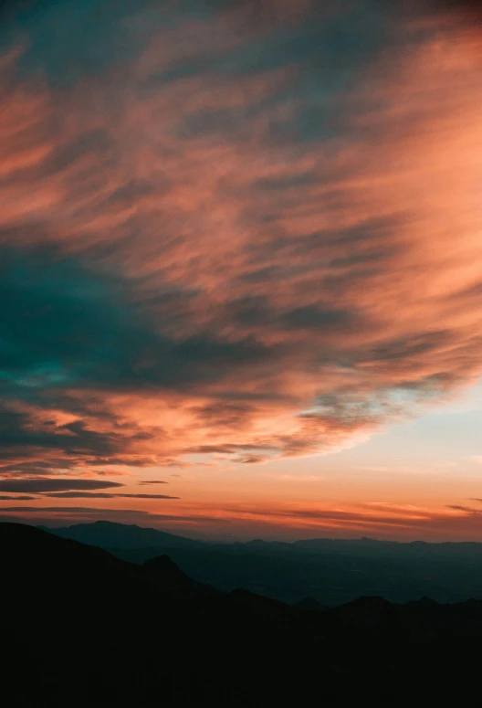 pink and blue clouds in the sunset