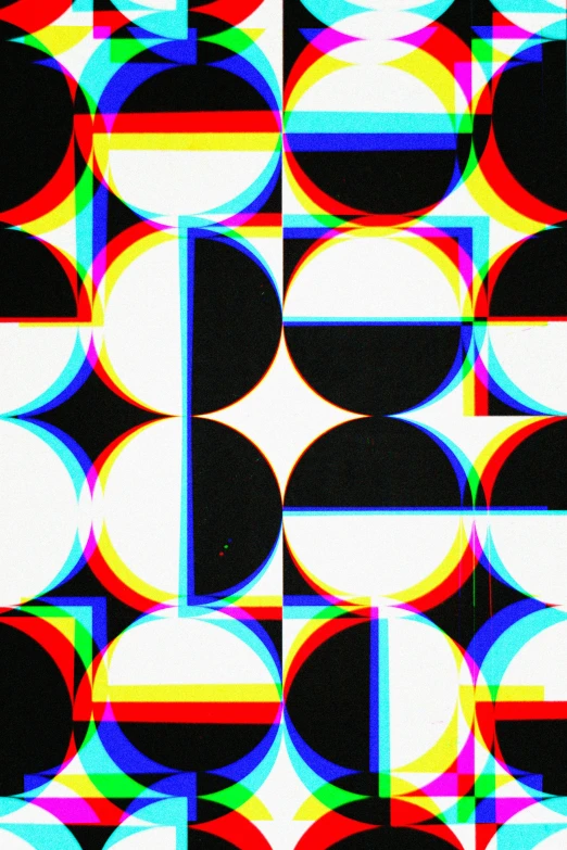 a pattern that resembles different circular elements