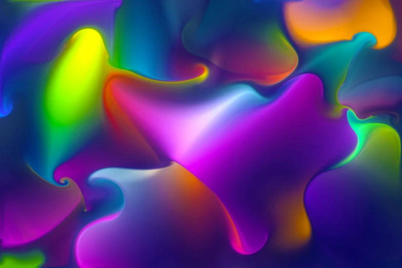 an abstract digital painting with many colors