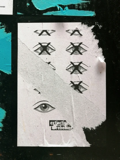 a piece of paper with pictures of some different eyes