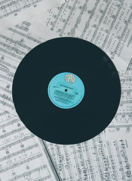 a record on music sheets with sheet music