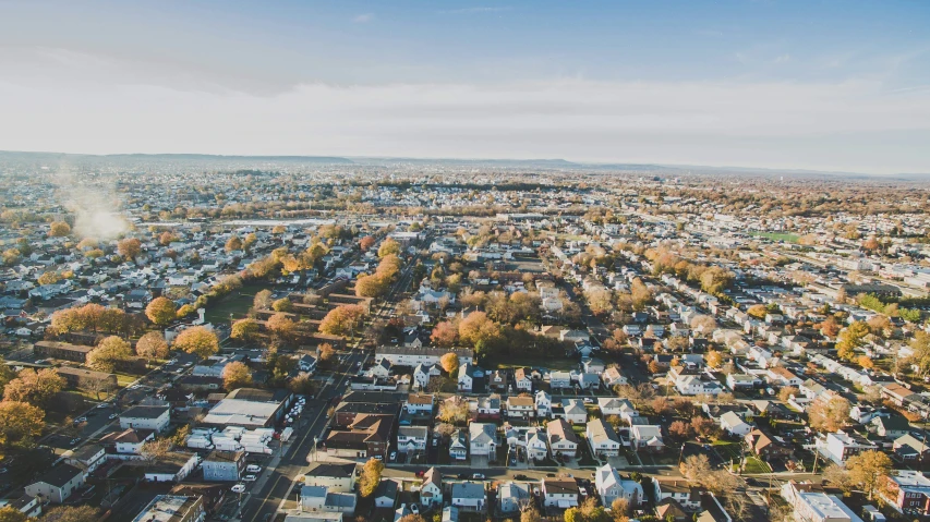 many large houses are shown from above in this aerial po