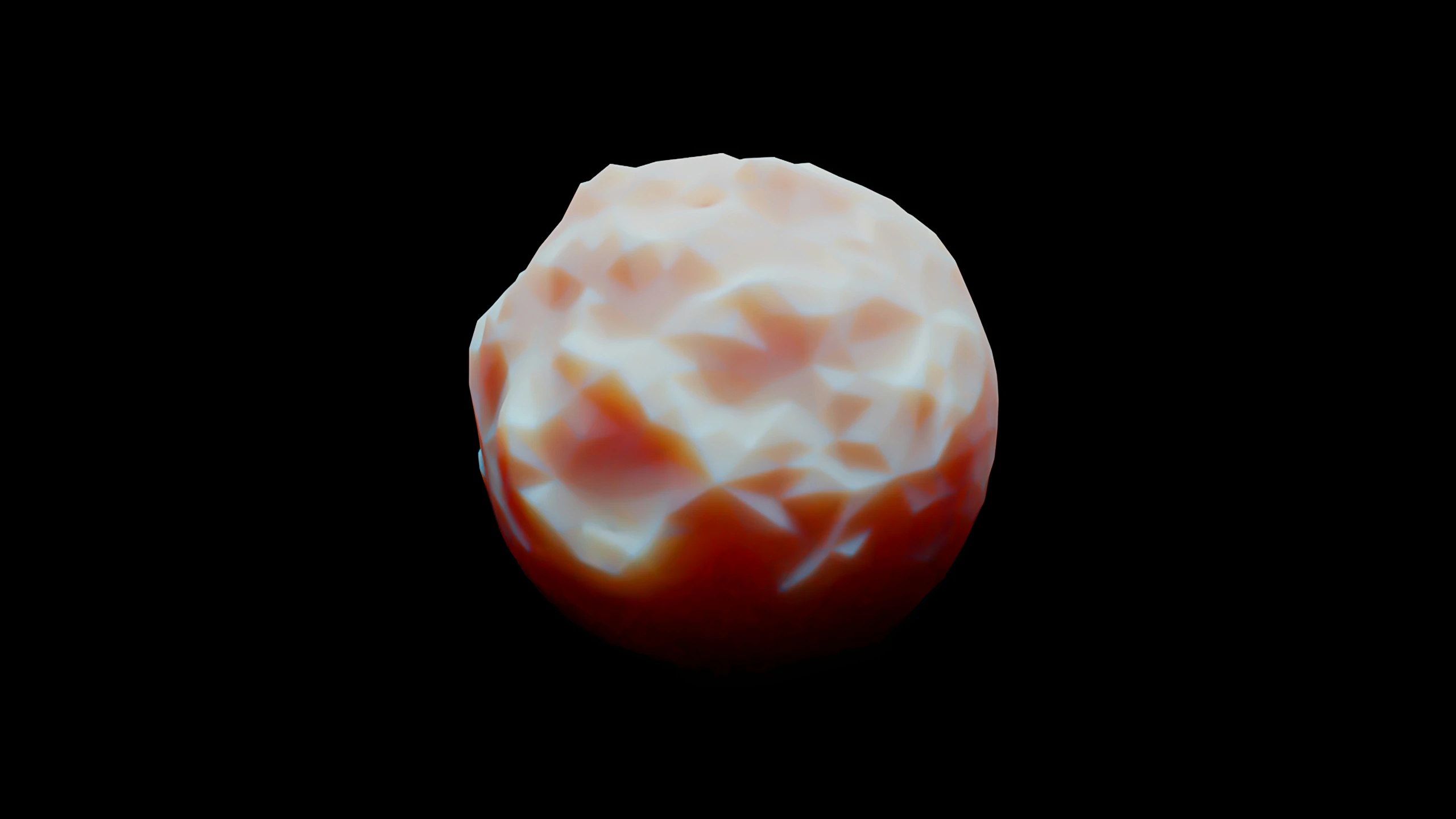 an orange and white object against a black background