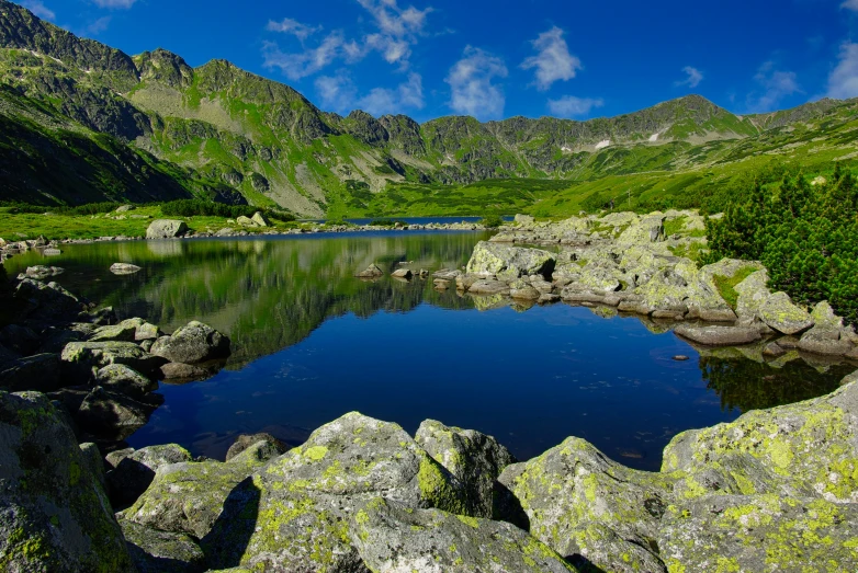 a large body of water surrounded by mountains