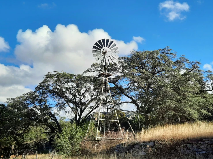 there is a windmill that has been built on the land