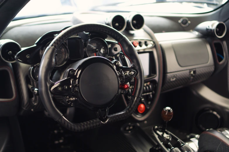 a view from the driver's cockpit at a vehicle