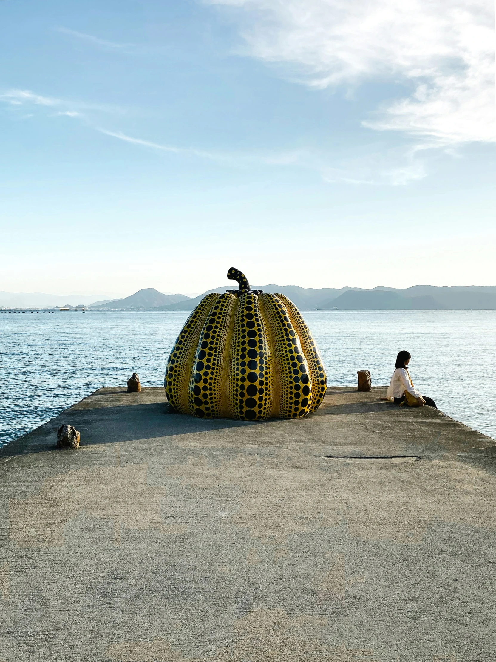 a large orange on top of an ocean shore