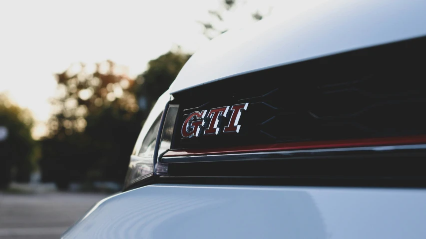 a close up of the tail lights on a car