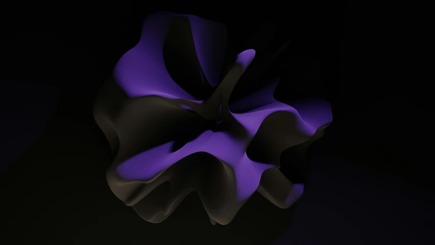 an abstract piece of art featuring a flower with a black background