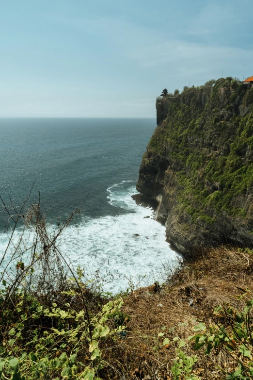 this is a view from a high viewpoint of the ocean