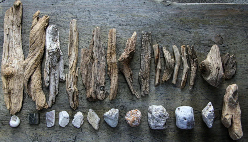 some rock that are on top of a table