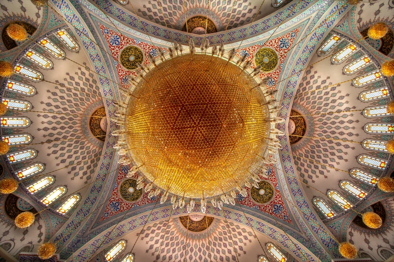 an image of a domed ceiling that looks like it has been taken from below