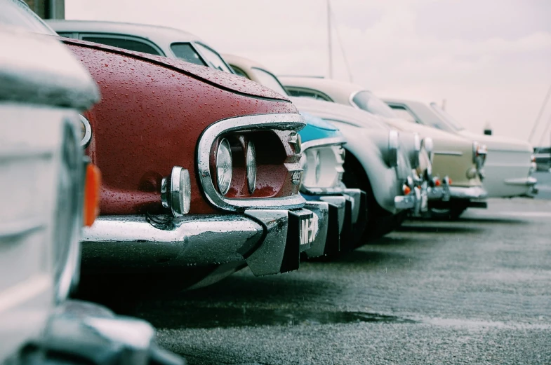 cars parked side by side in a row