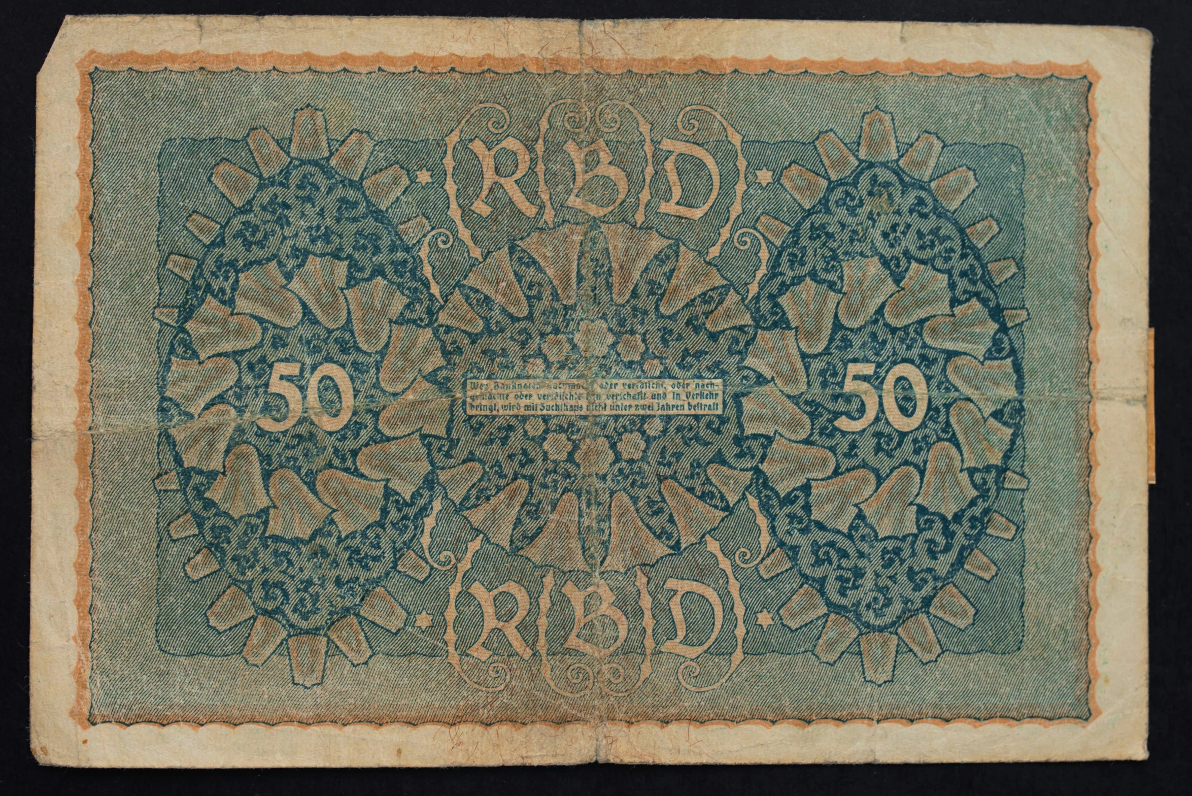 the currency issued on the 50 cents note