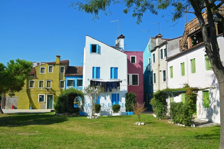 a number of houses near one another