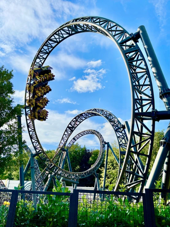 a roller coaster at an amut park