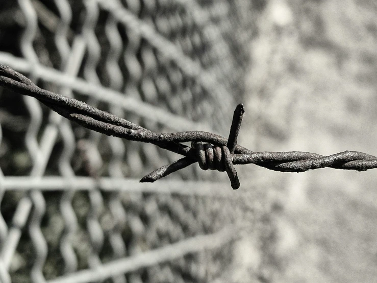 a chain link fence with some rusted ends