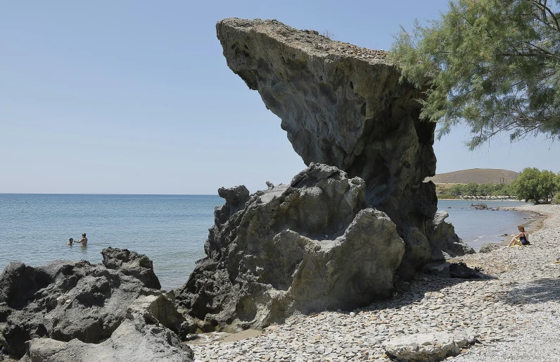 the large rock formations look to be made out of stones