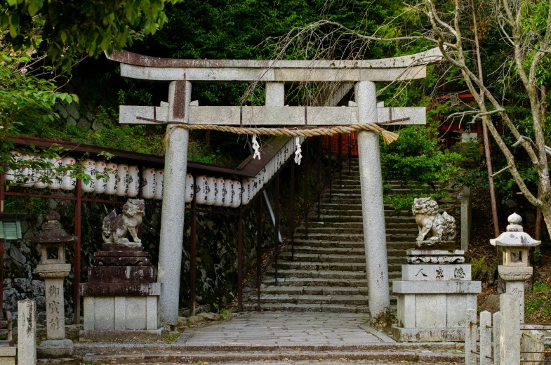 a walkway with stairs in an old city