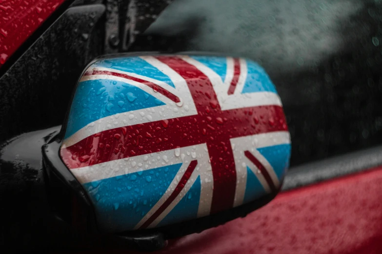 a british flag emblem on the side of a car