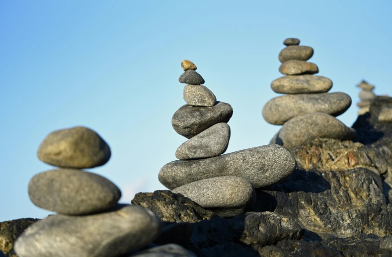 three stacked rocks on top of each other