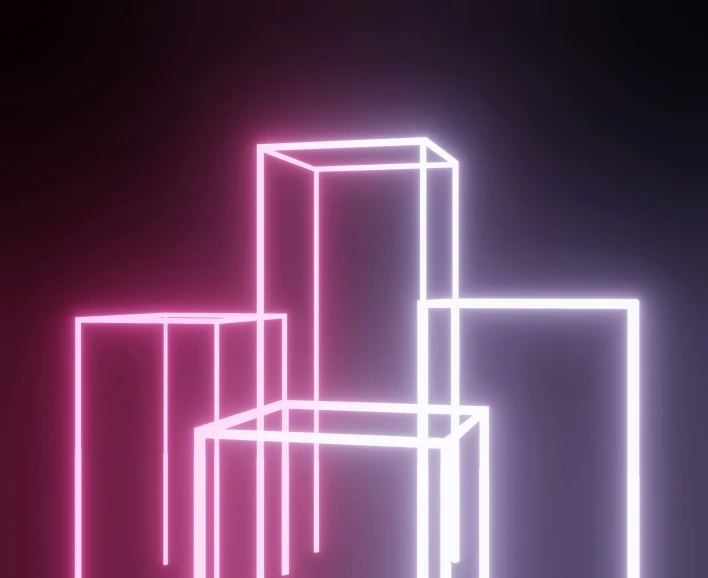 a pink and black po with some type of square structures on top of it