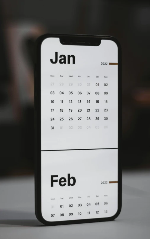 a calendar for january is placed on the table