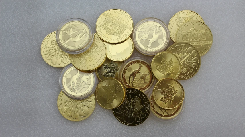 a pile of different size and type of coins