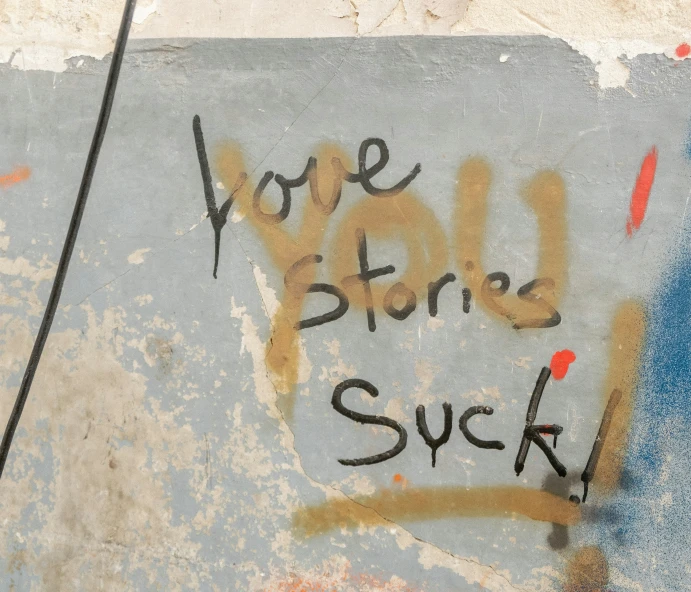a graffiti on the street reads we got blur suck