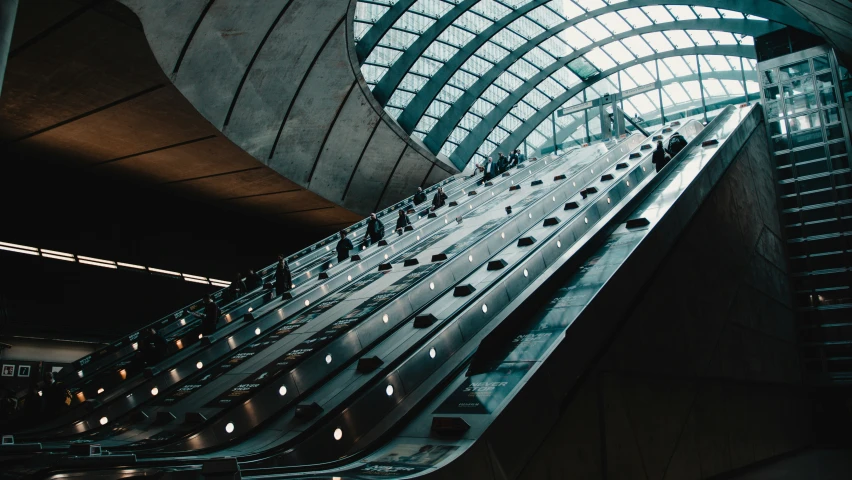 the escalator in this train station is tall