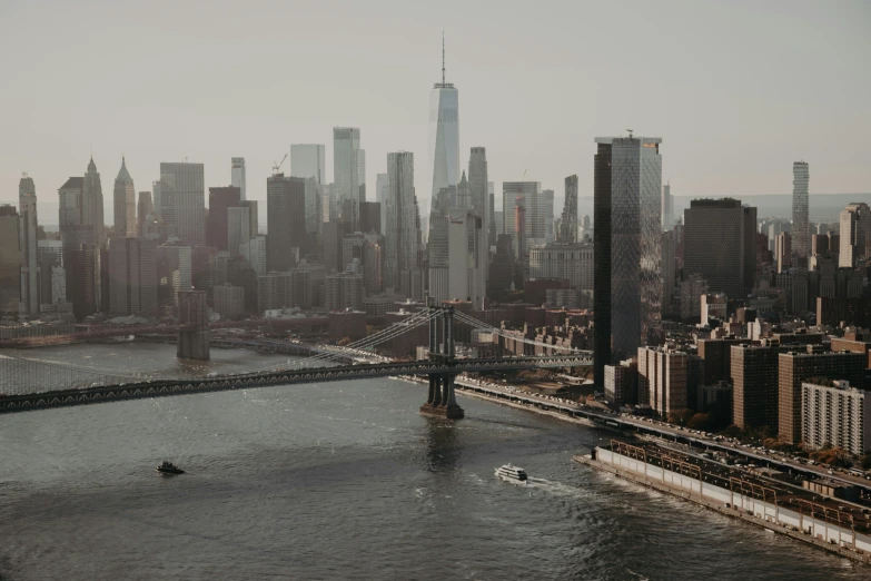 a river with a lot of tall buildings in it