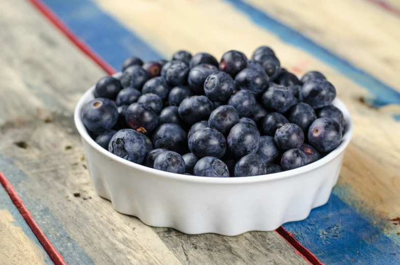 there are berries in a bowl on the table