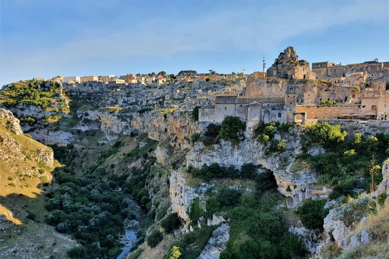 the stone town is situated in a hilly location