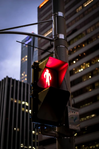 a traffic light with a walk signal on it